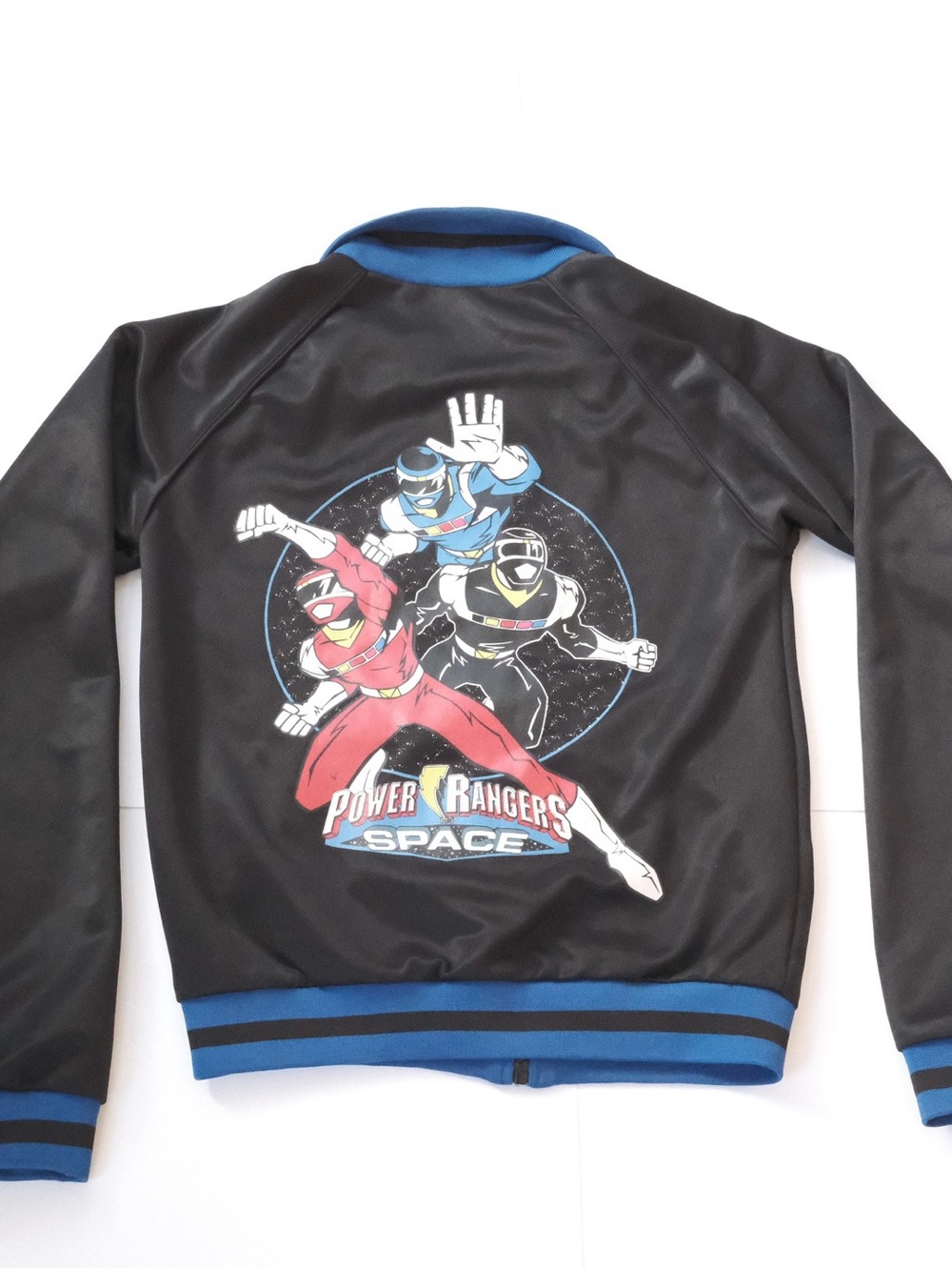 Power Rangers In Space Black & Blue Track Jacket - Size Extra Small XS Vintage